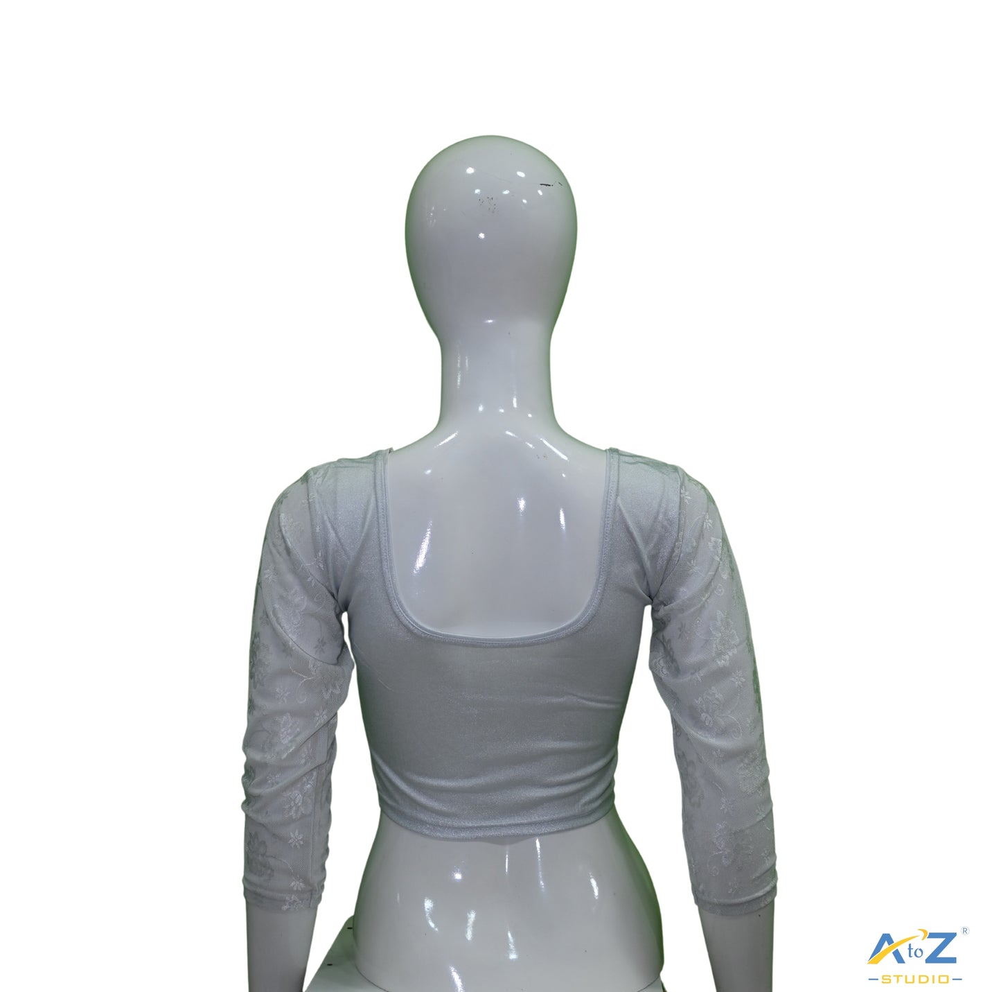 Silver Lycra Shimmer Net Flower Design