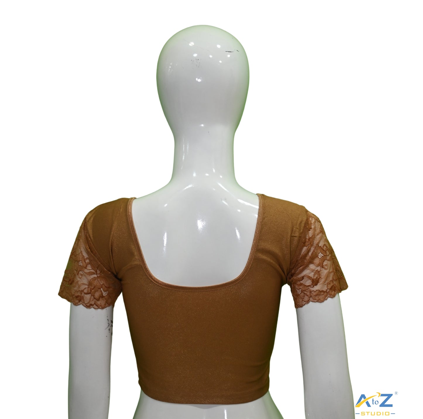 Copper Lycra Shimmer Net Short Sleeves