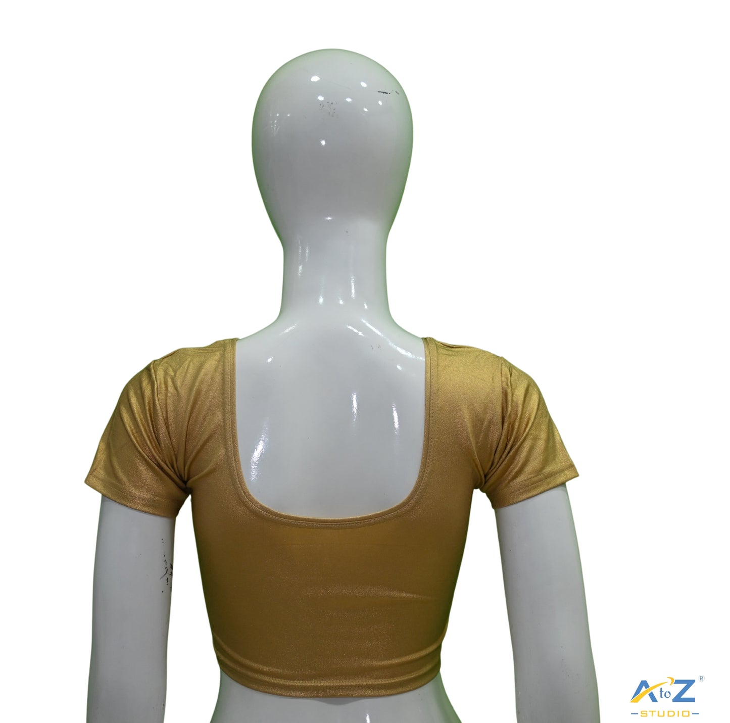 Gold Lycra Shimmer Short Sleeves