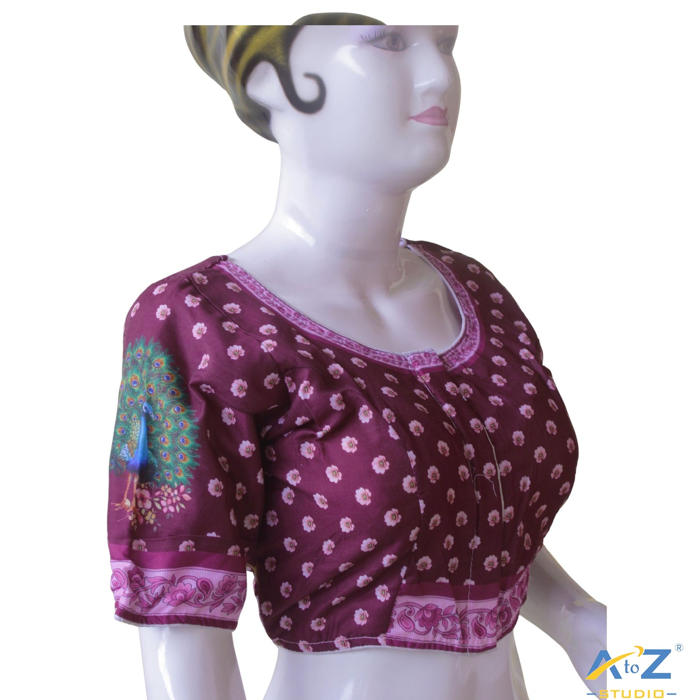 Regal Muse Printed Silk Blouse