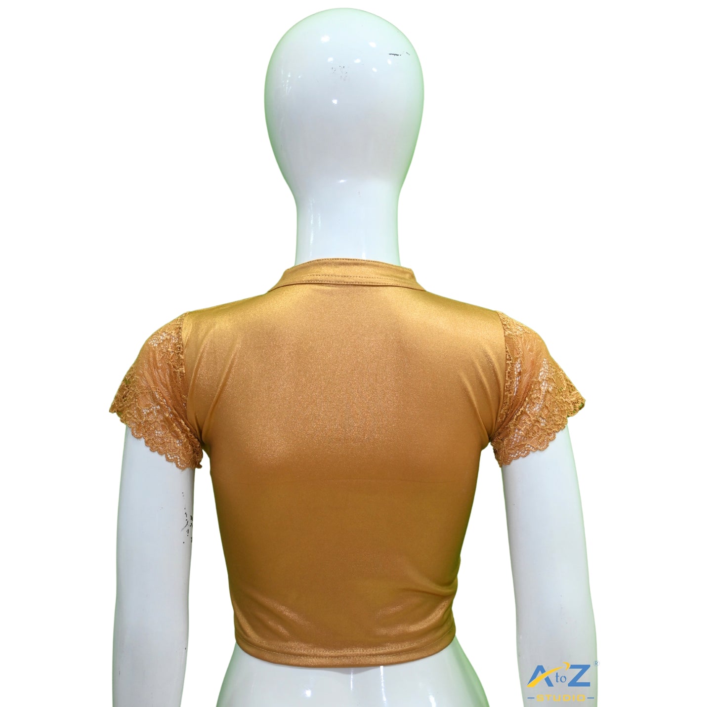 Copper Lycra Shimmer Net Short Sleeves