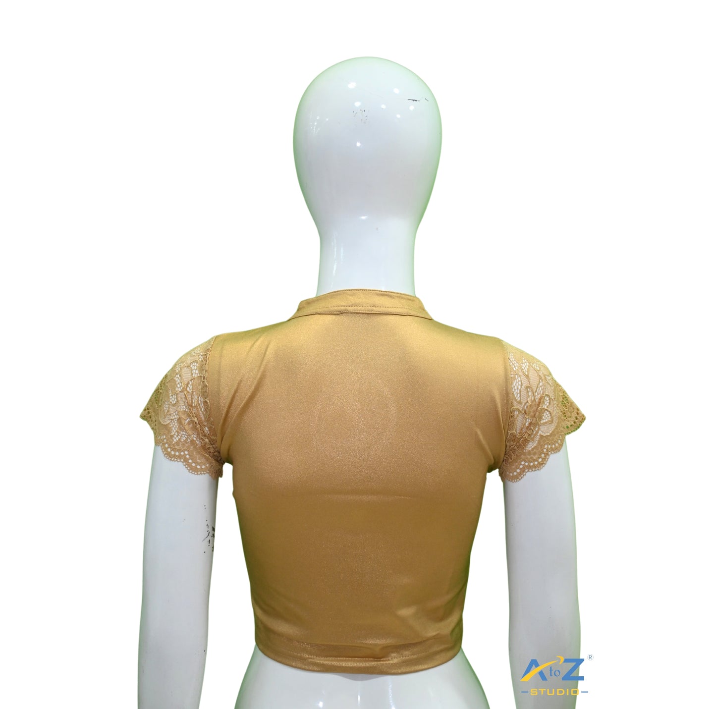 Gold Lycra Shimmer Net Short Sleeves