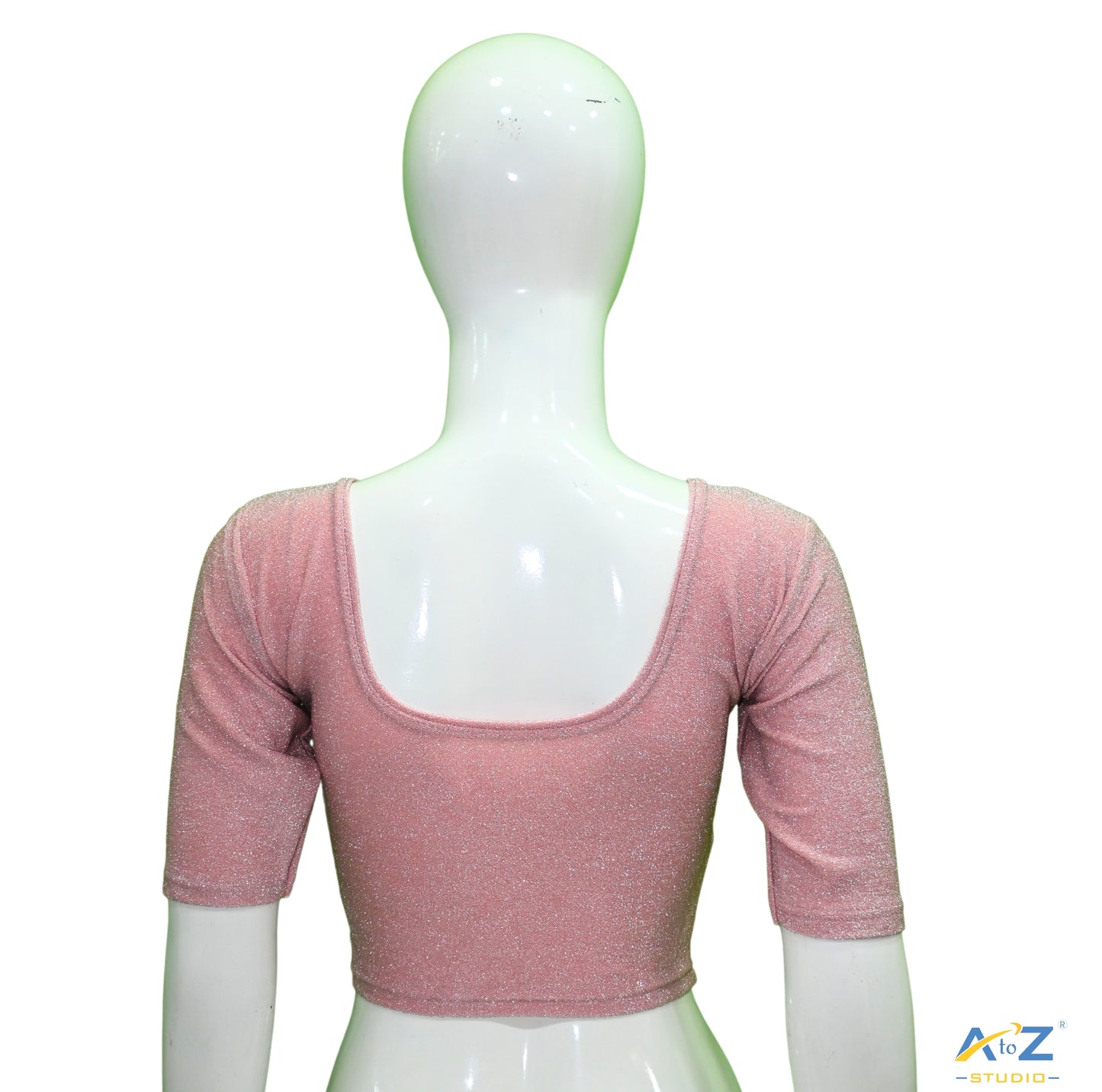 Light Pink Metallic Lycra Shiny Elbow Sleeves