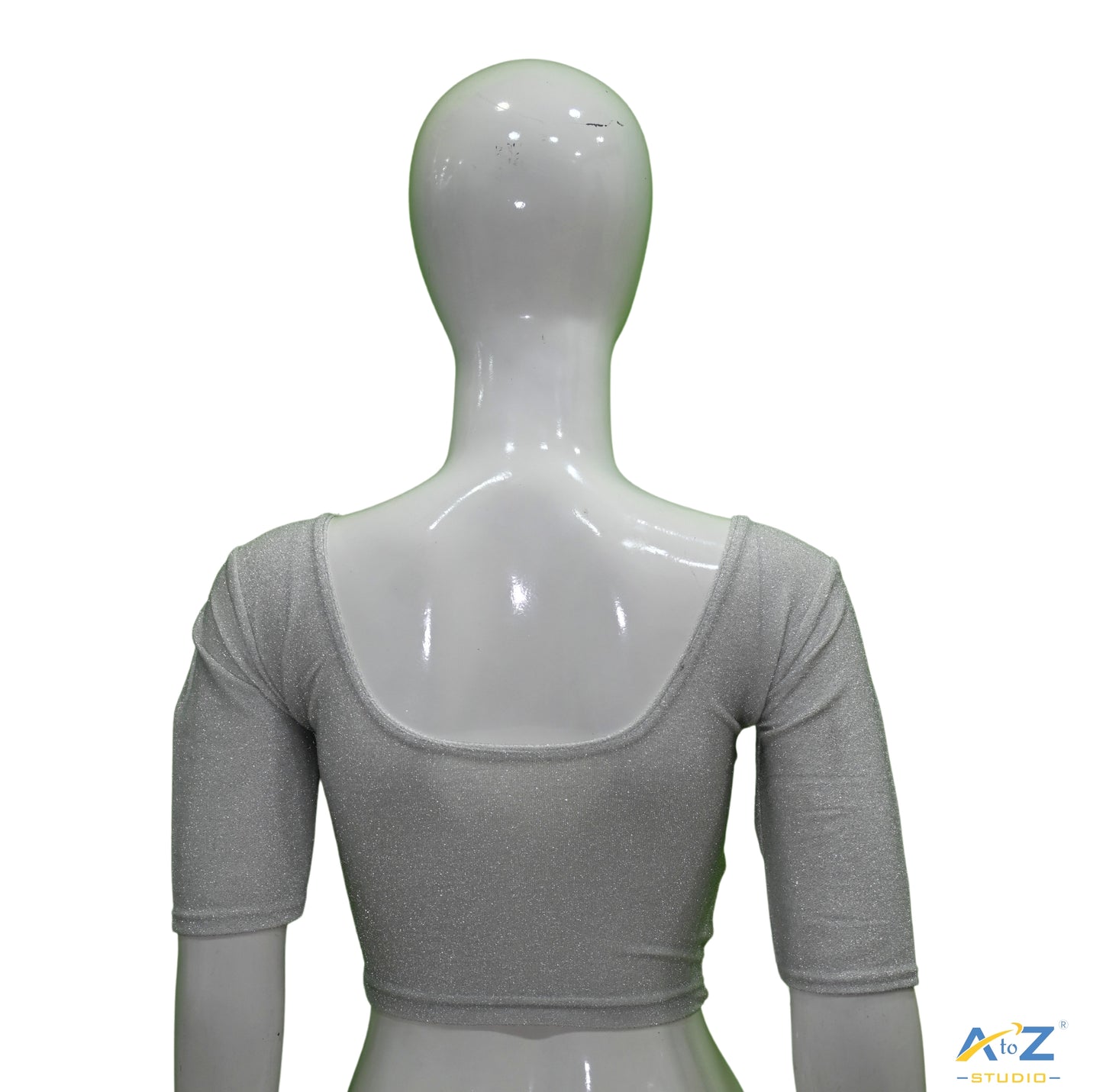 Silver Metallic Lycra Shiny Elbow Sleeves