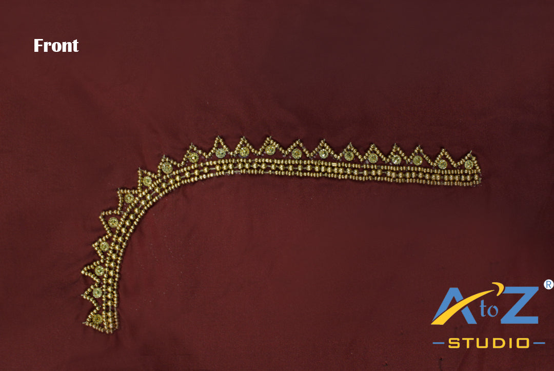 Light Brick Silk Blouse Piece With Aari Work