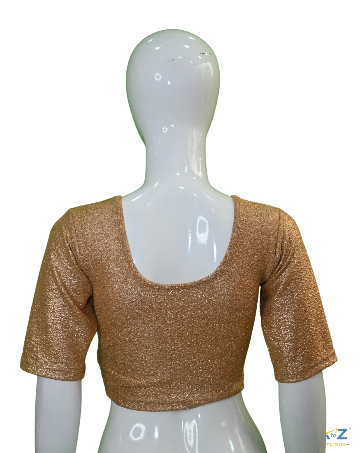 Copper Gold Tissue Lycra Blouse with Golden Crumble