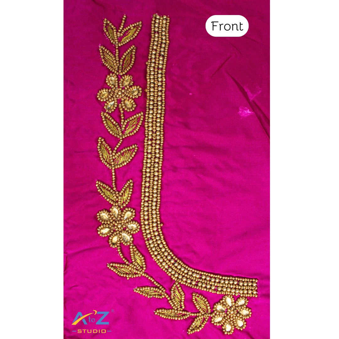 Fandango Silk Blouse Piece With Aari Work