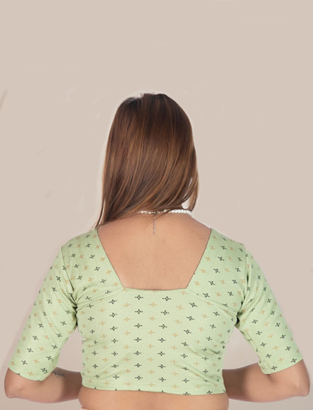 Avocado Crush Blouse with Foil Print