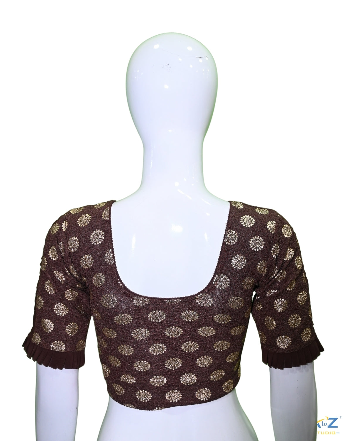 Coffee Crush Blouse with Golden Sunflower