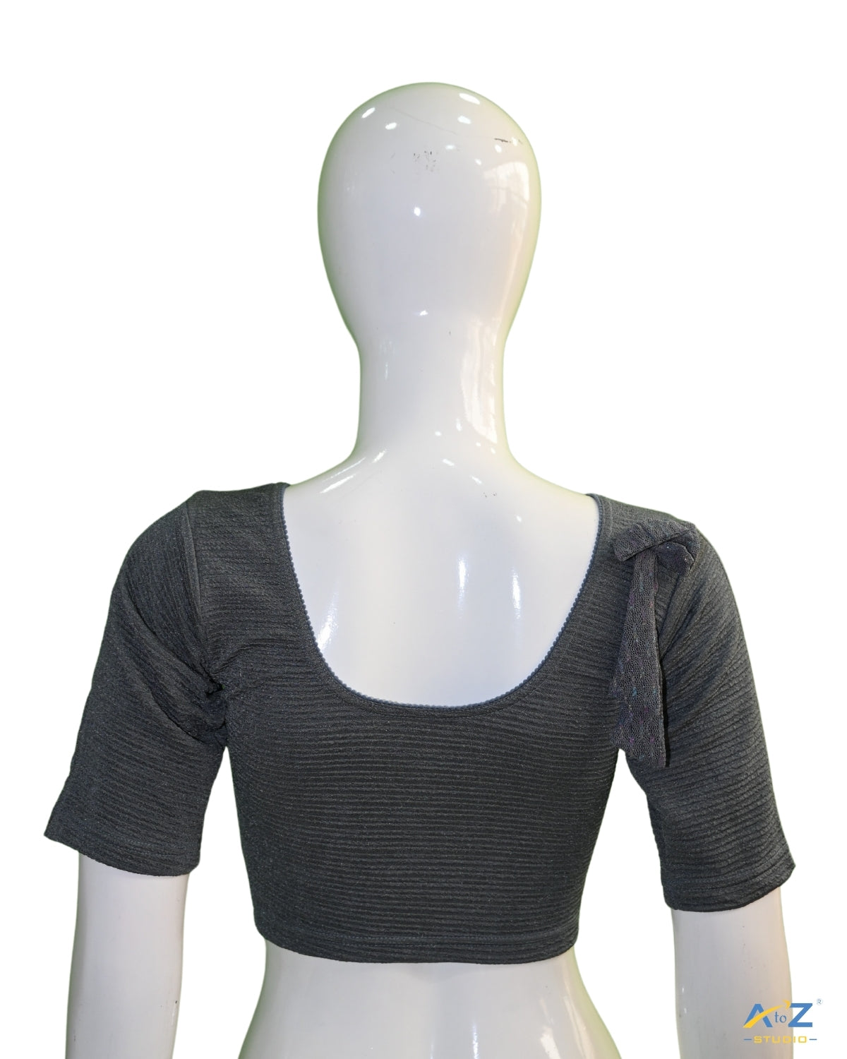 Grey Crush Blouse with Tissue Lines