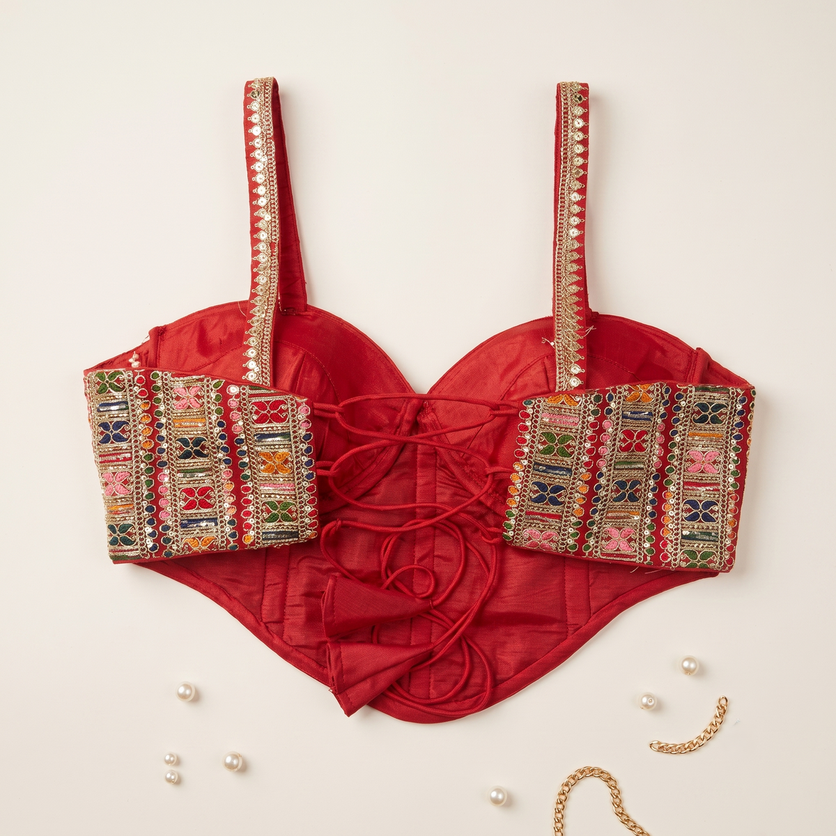 Midnight Garden Intricate Embroidered Bustier