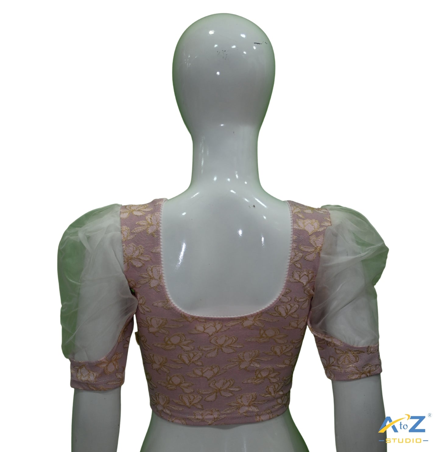 Rose Pink Cotton Lycra Lotus Print Blouse