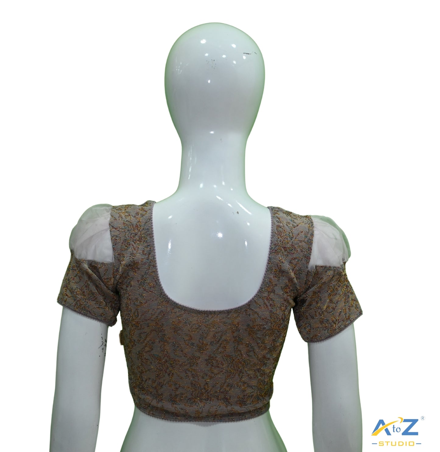 Lilac Metallic Lycra Metallic Jacquard Blouse