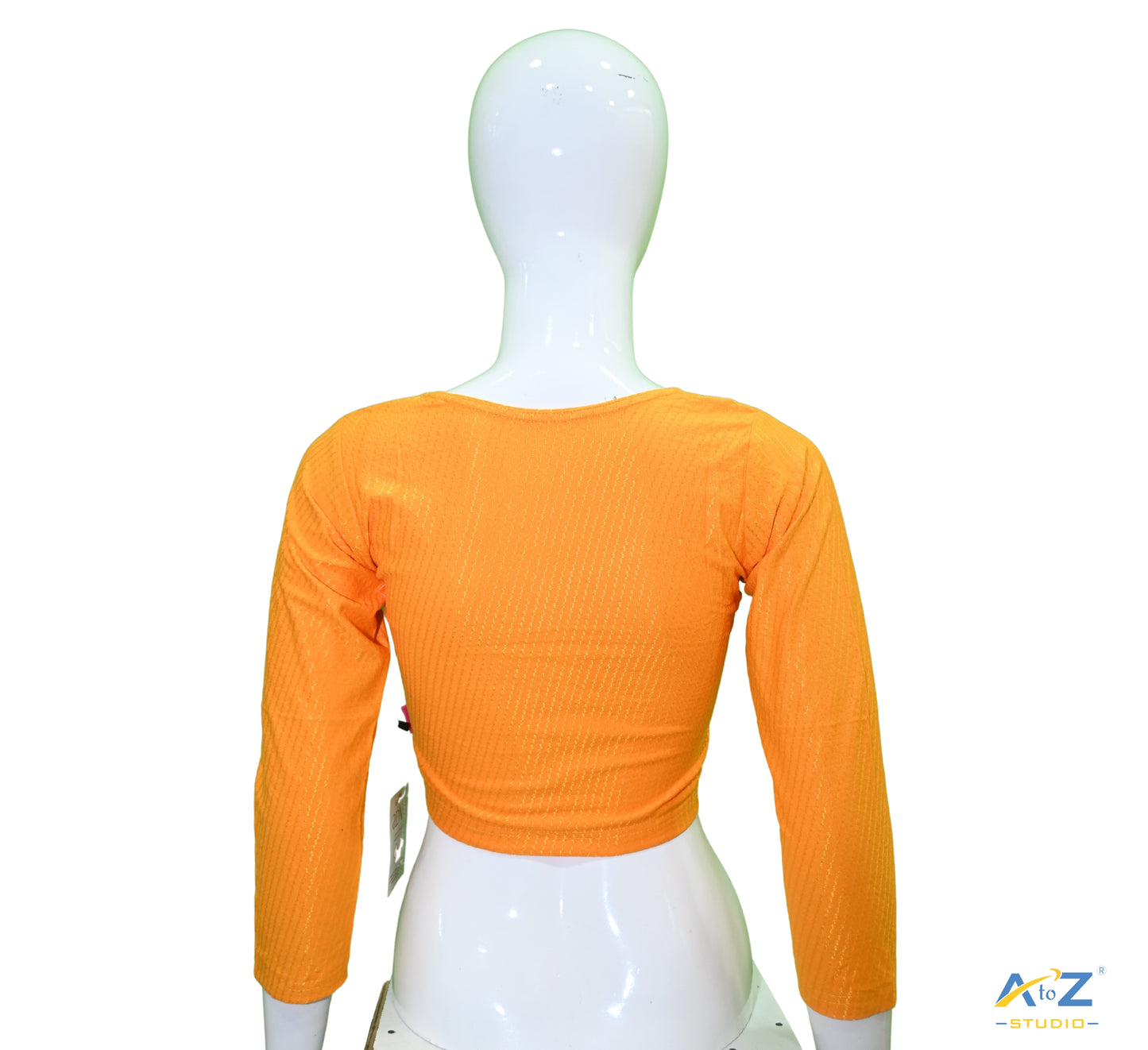 Mango Cotton Lycra Blouse with Shiny Cross Lines