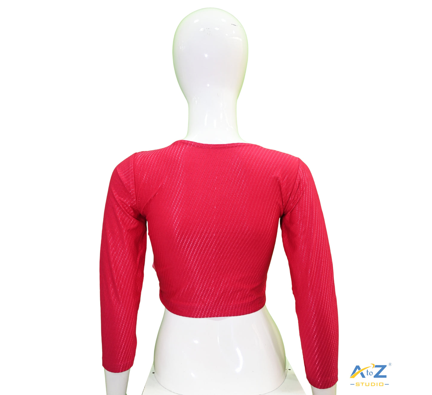 Rani Cotton Lycra Blouse with Shiny Cross Lines