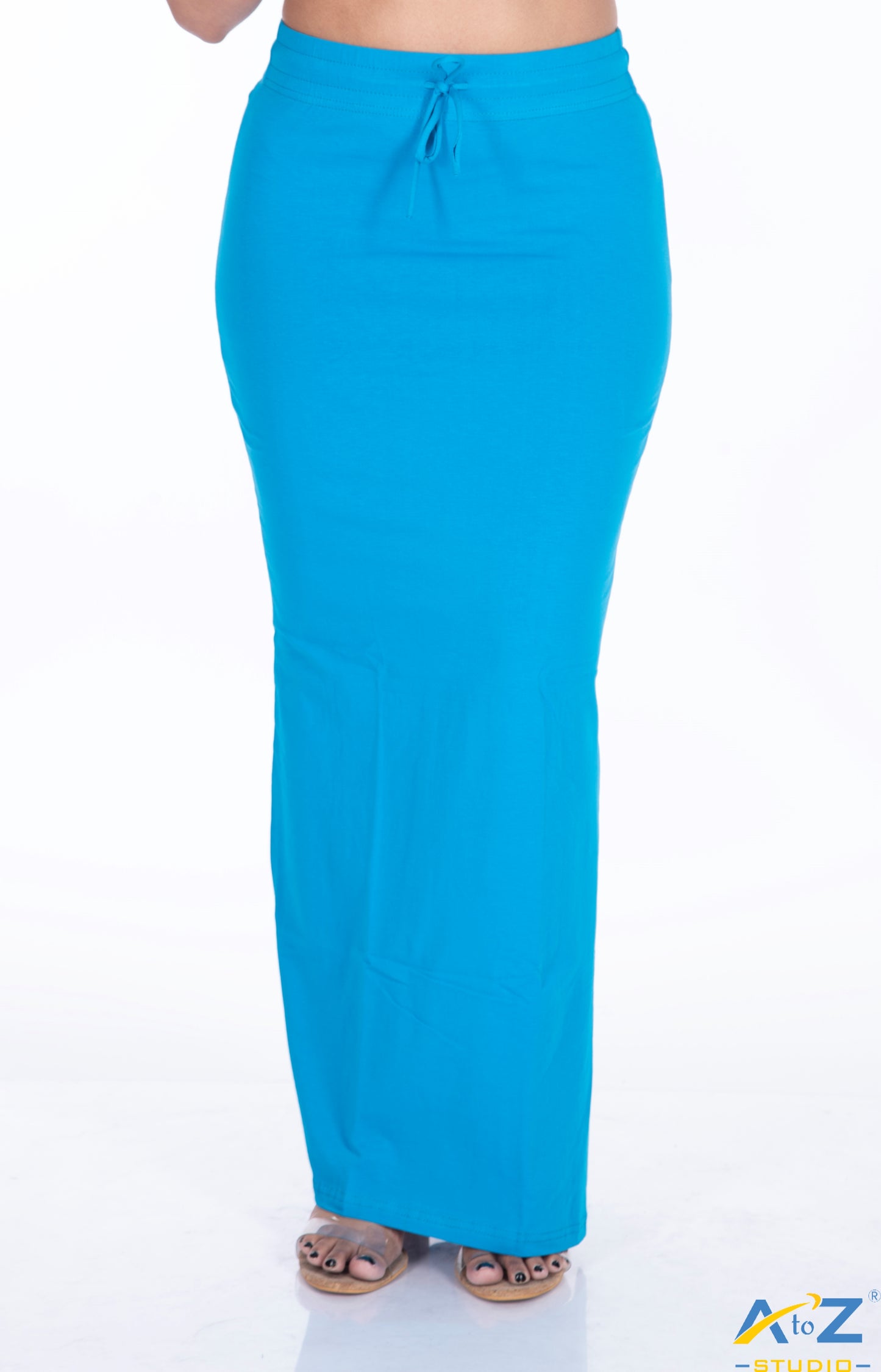Aqua Blue Plain Cotton Shapewear