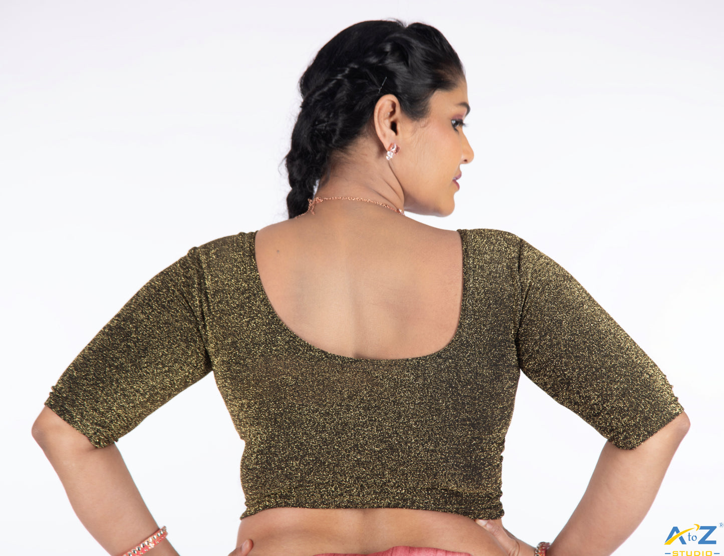 Mustard Gold Metallic Lycra Shiny Elbow Sleeves