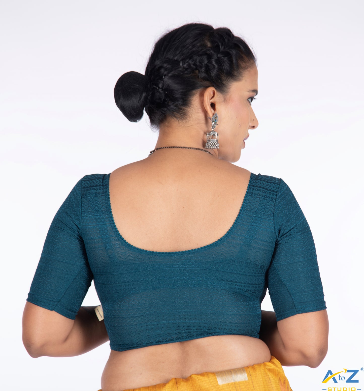 M. Pich Cotton Lycra Round Neck Blouse