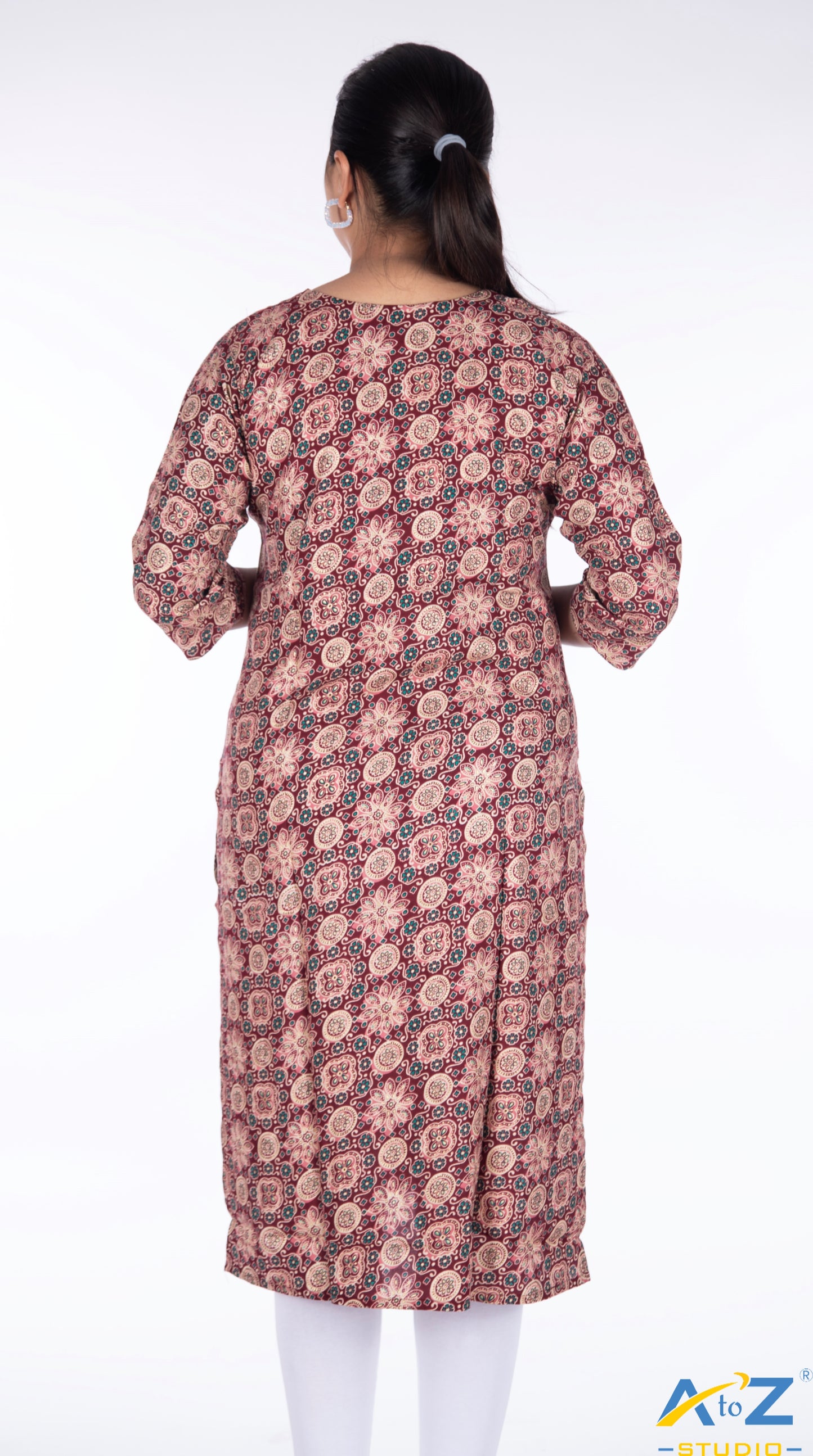 Elegant Maroon Kalamkari Design Kurti