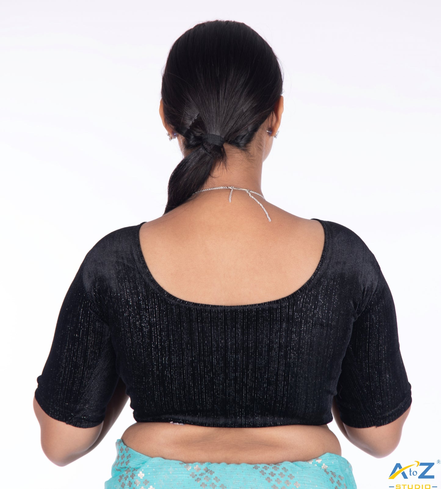 Black Velvet Elbow Sleeves Shimmer Lines