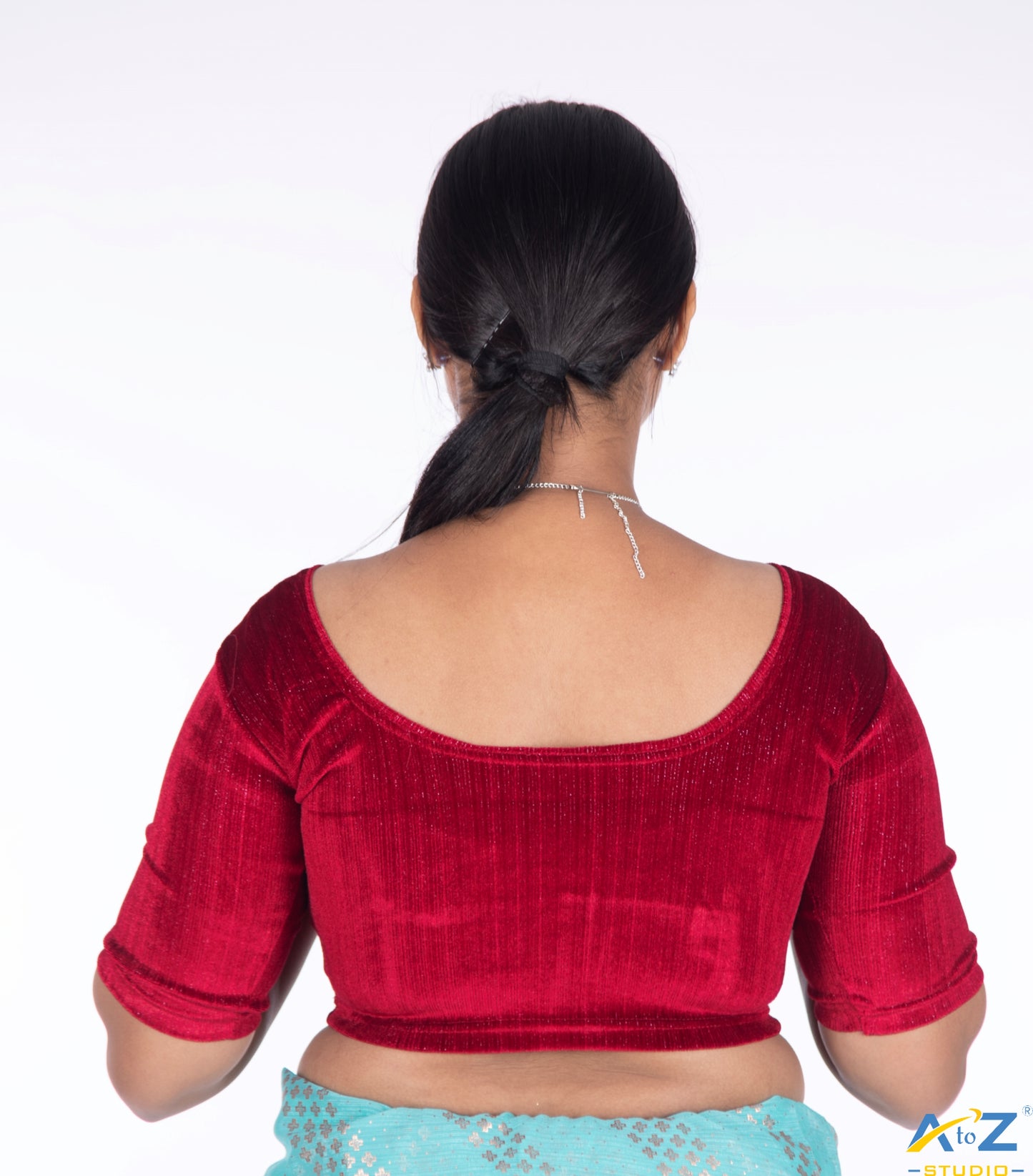 Red Velvet Elbow Sleeves Shimmer Lines