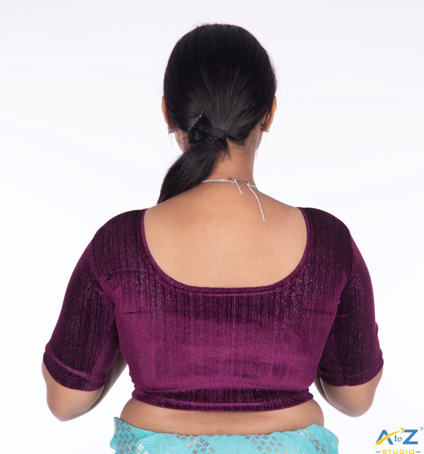 Wine Velvet Elbow Sleeves Shimmer Lines