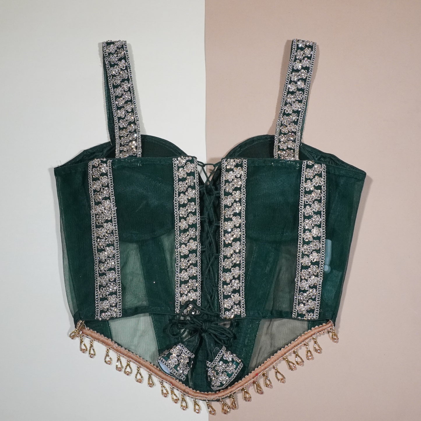Forest Jewel Artisan Hand-Beaded Bustier