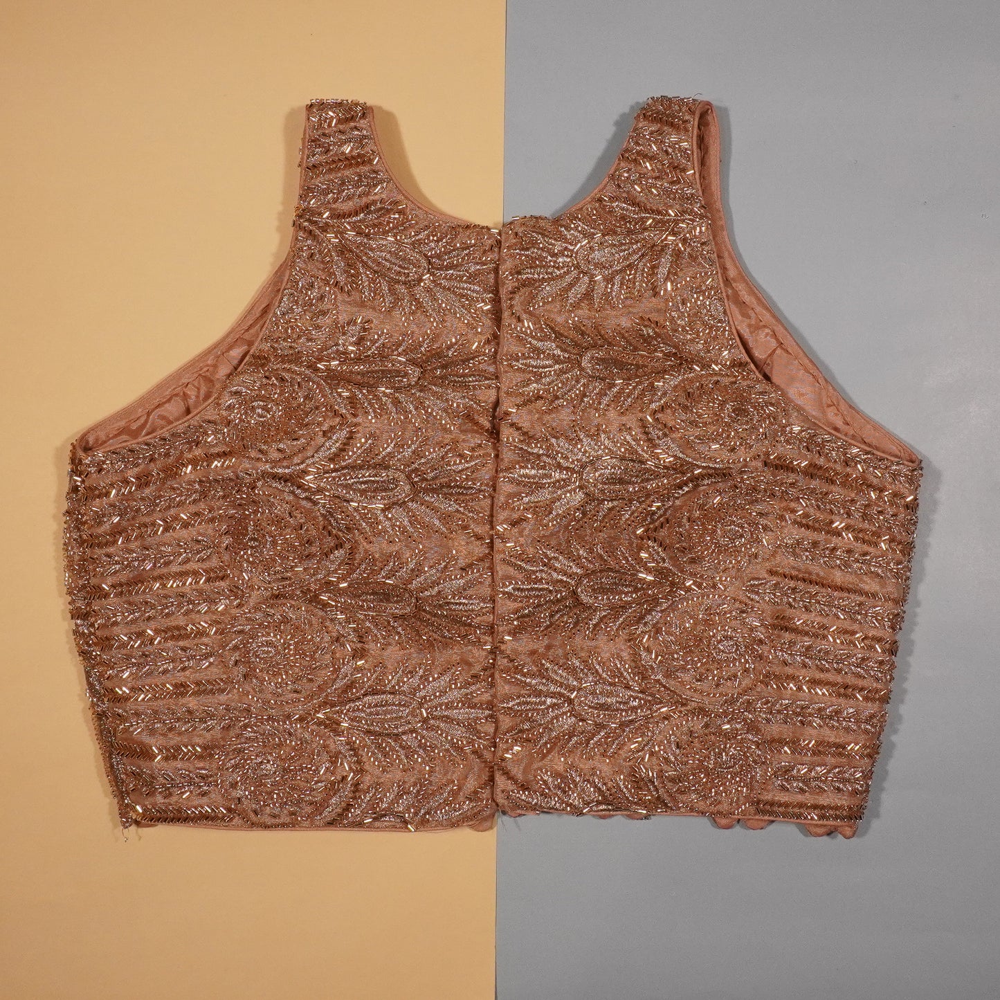 Brown Spice Textured Sleeveless Blouse