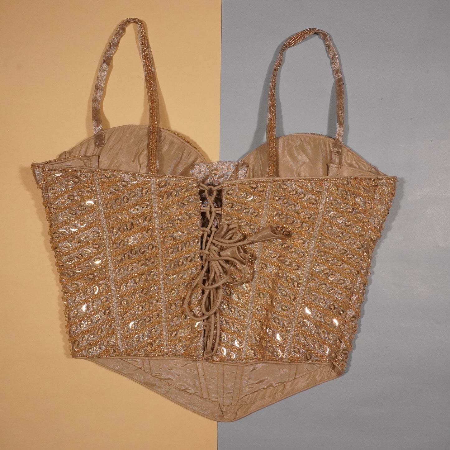 Golden Honey Sequin Corset Top