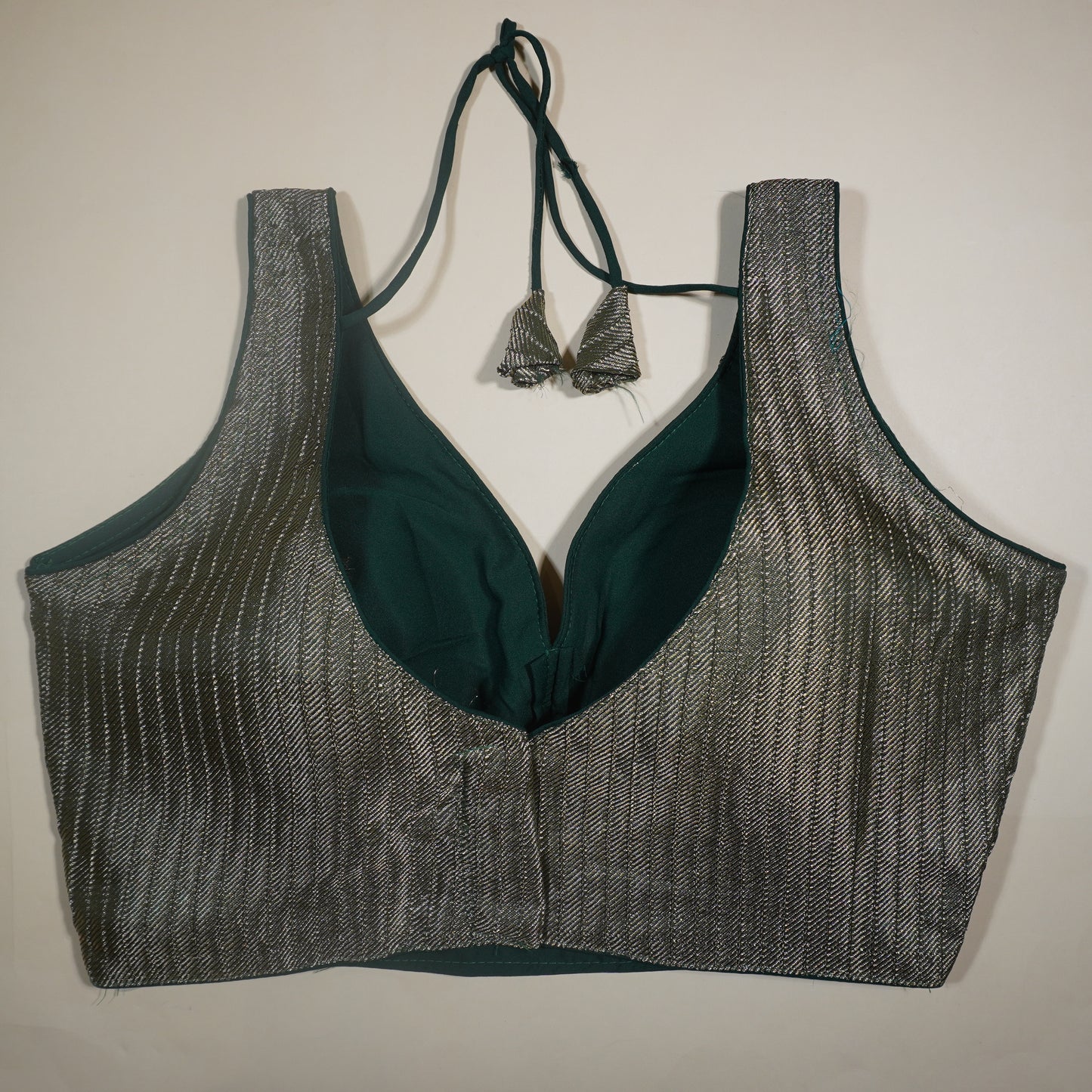 DKGreen and Silver Dual-Tone Blouse