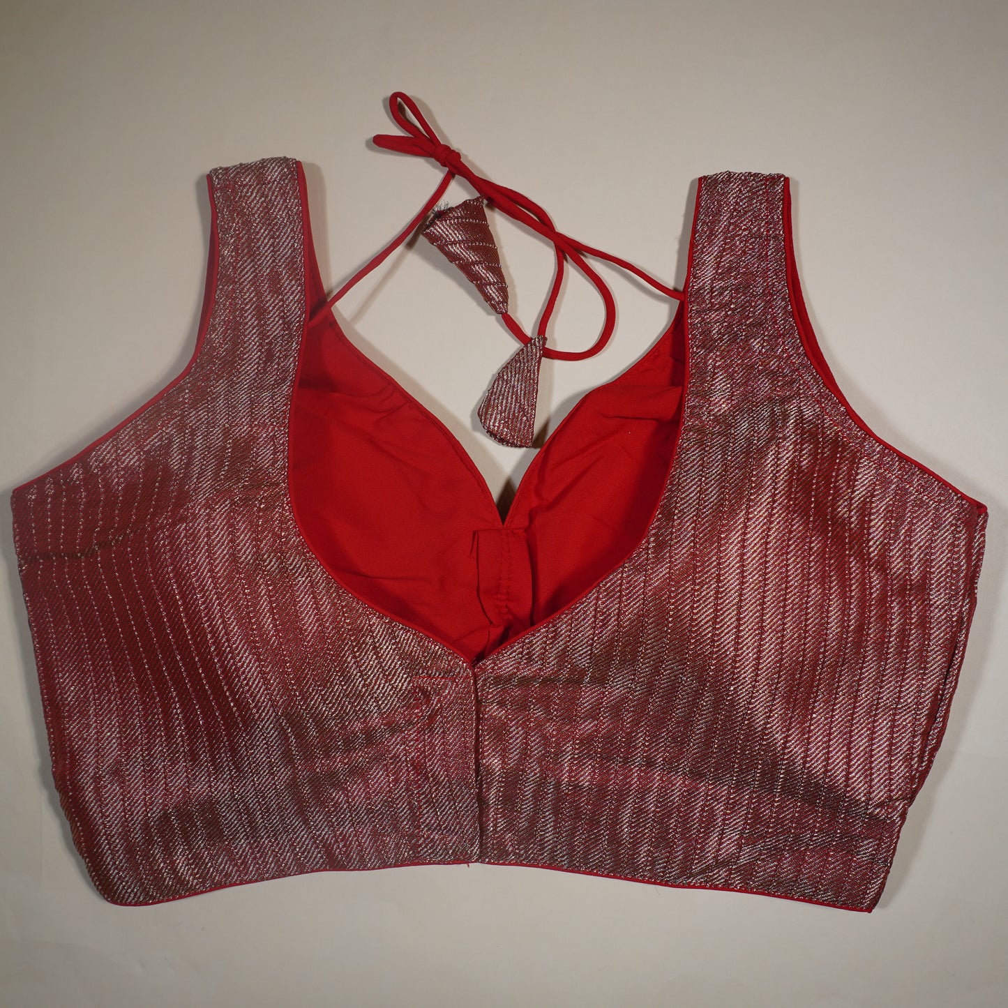 Red and Silver Shimmer Blouse