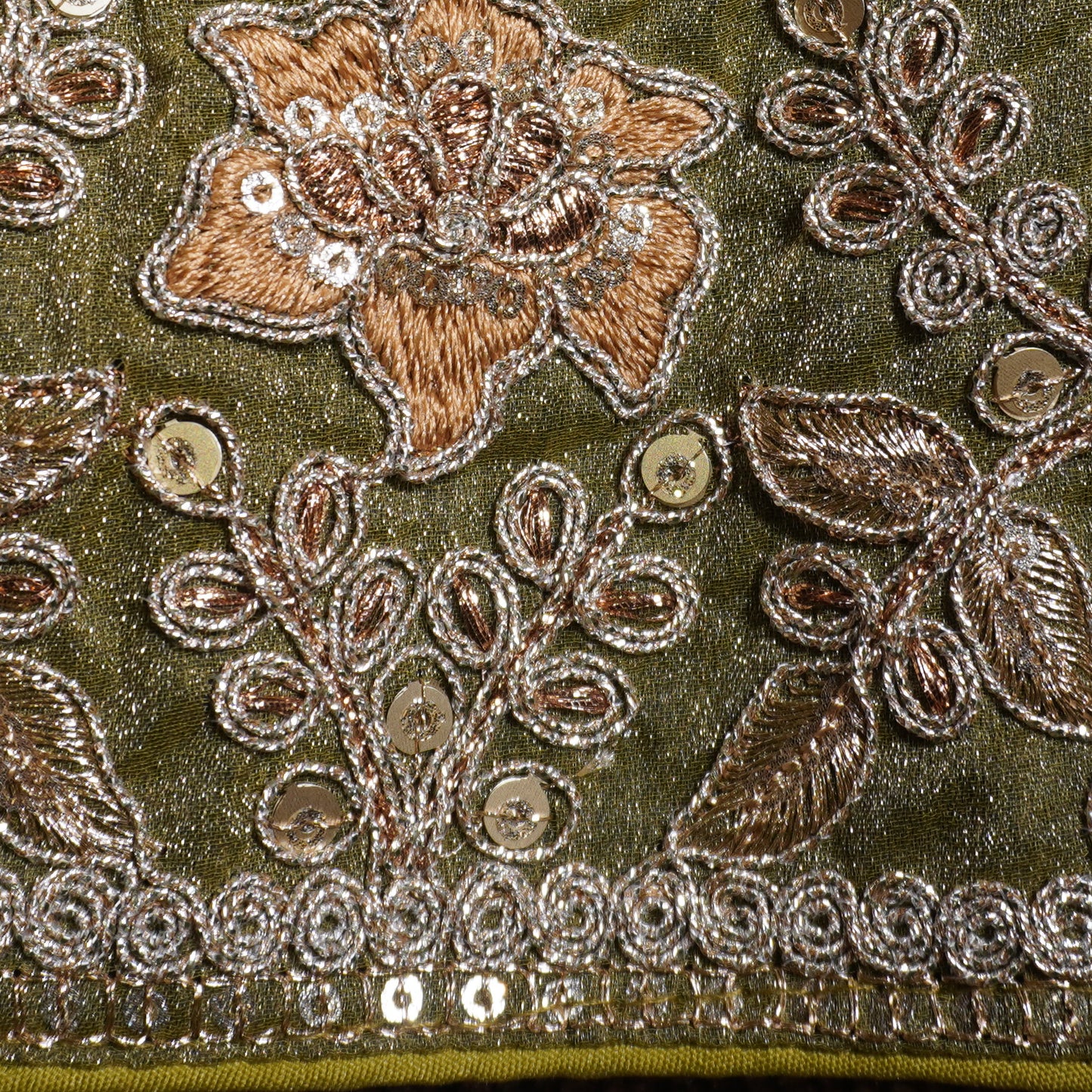 Mehandi Moss Glitter Blouse