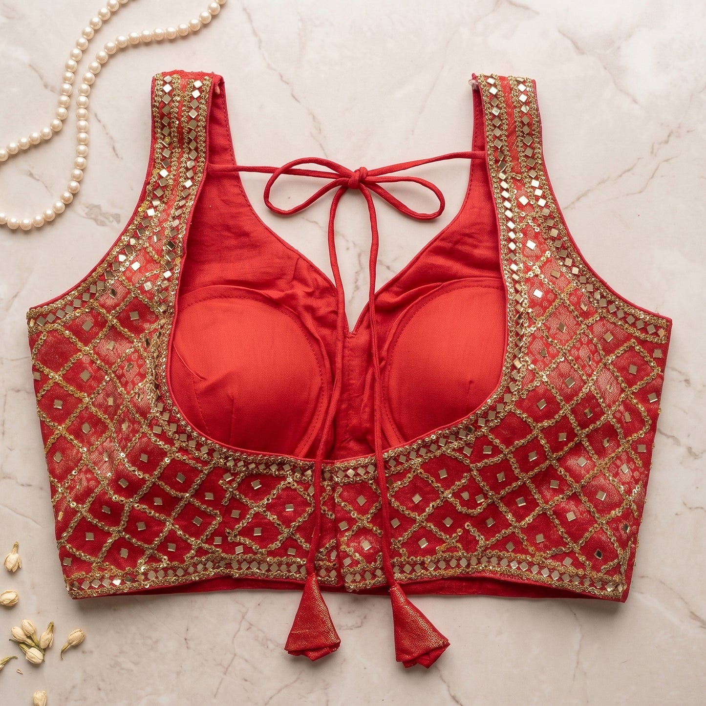 Red Geometric Glamour Blouse