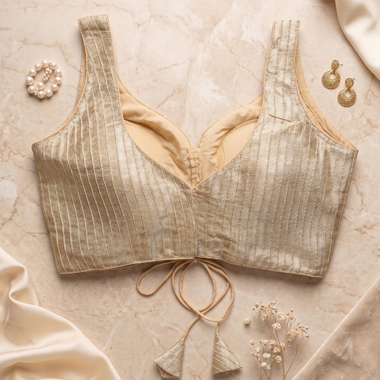 LTGold Shimmer Saree Blouse