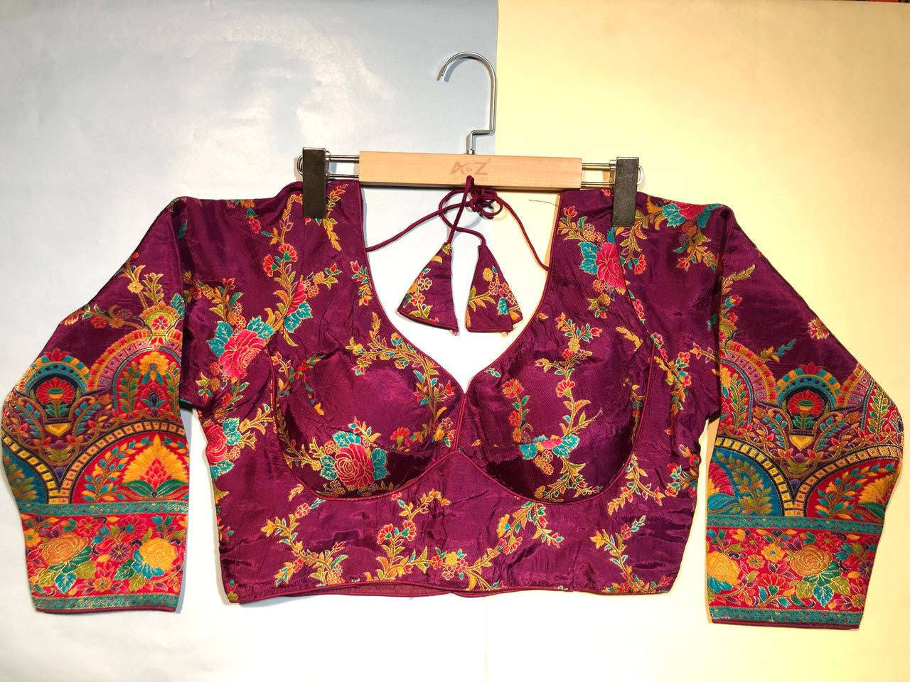 Purple Embroidery Blouse