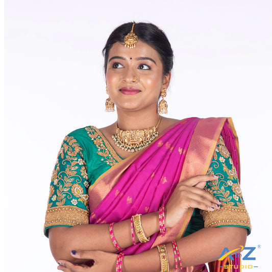 Bridal Aari Embroidered Blouse with Beadwork