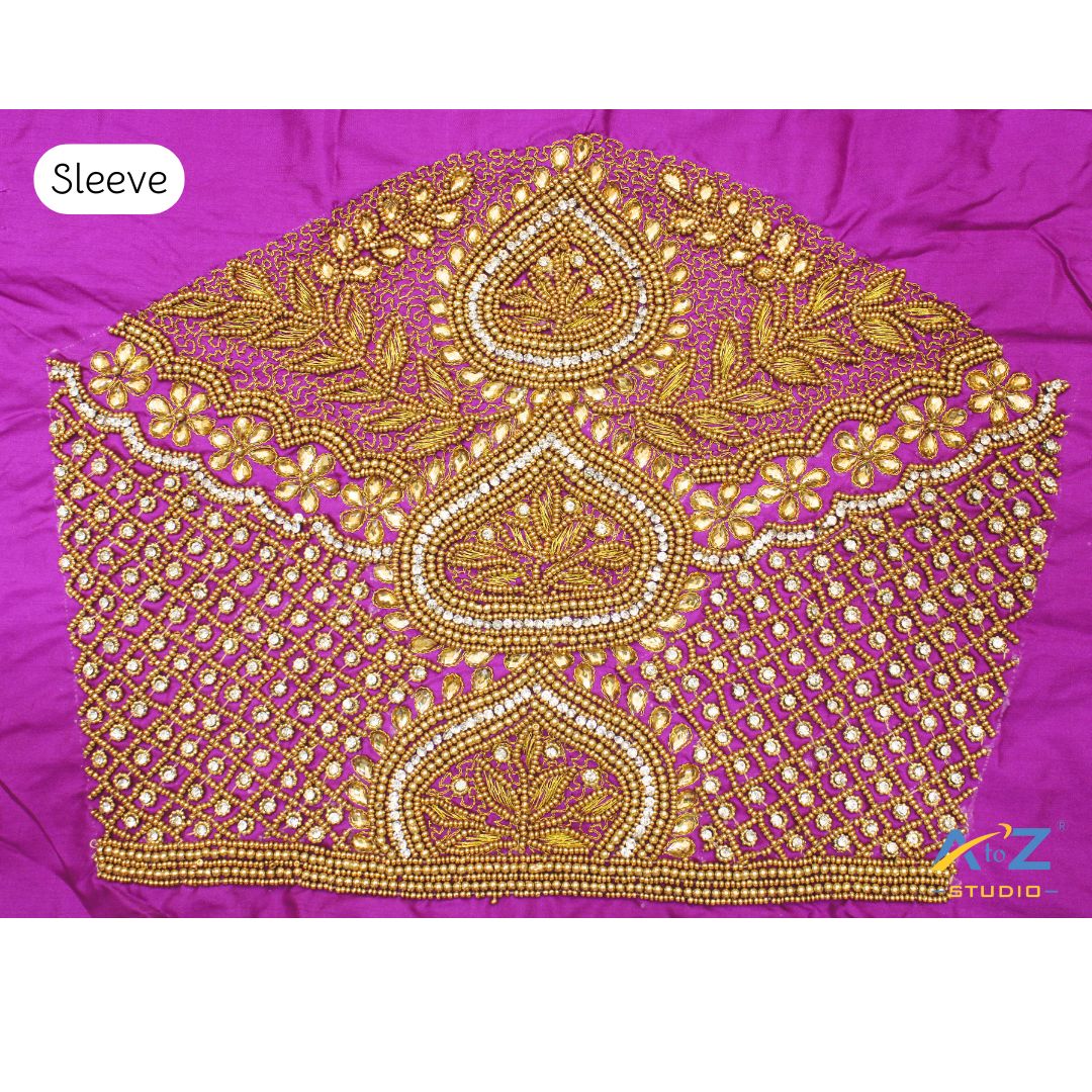 Pink Maggam Work Blouse Sleeve with Zardosi Embroidery – Latest Bridal Sleeve Design 2025