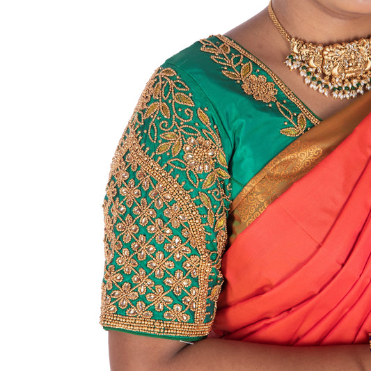 A to Z Studio Green Bridal Blouse Sleeve Design – A Perfect Blend of Tradition and Luxury