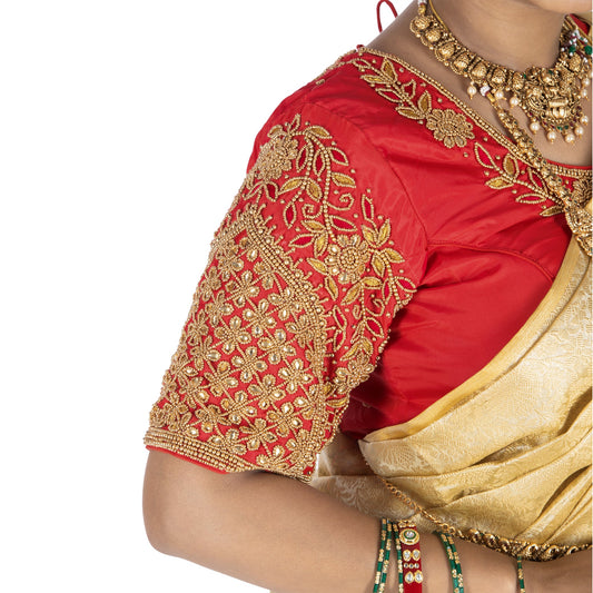 A to Z Studio Red Bridal Blouse Sleeve Design – The Symbol of Love and Tradition