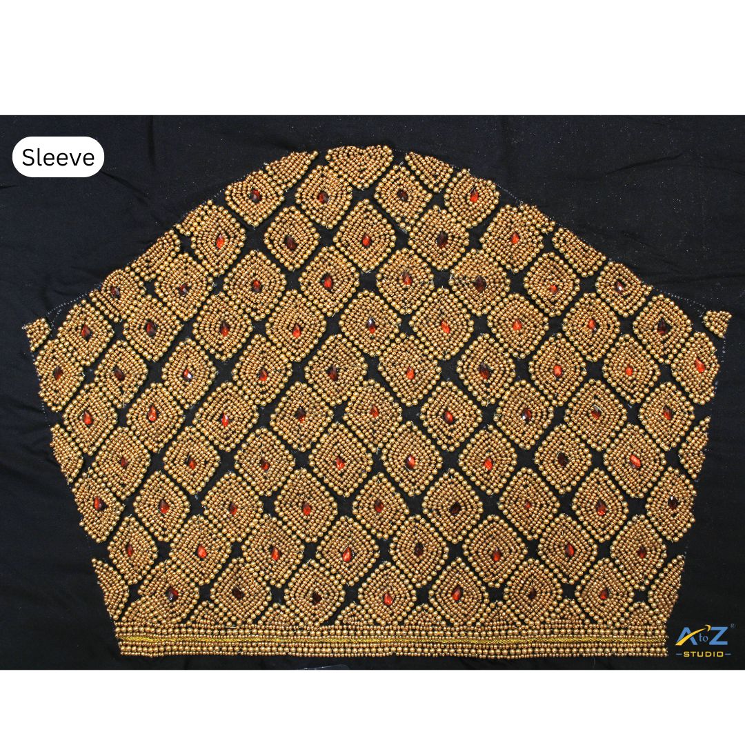 Black Diamond Maggam Work Blouse Sleeve Design – A Bridal Must-Have