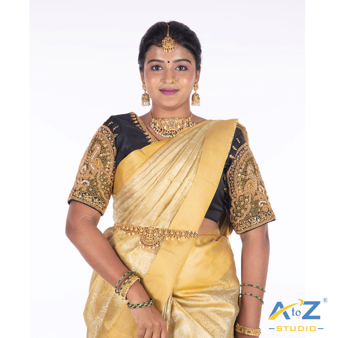 Hand Aari Blouse with Sequins & Dabka Embellishments