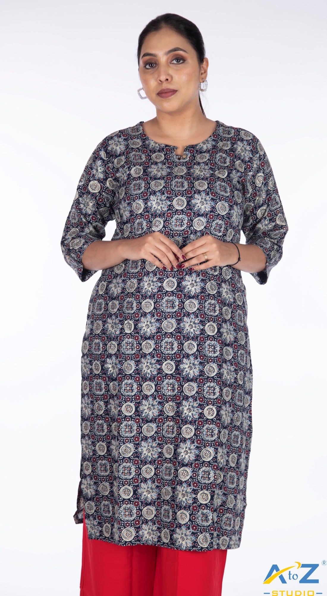 Classic Charm in Navy Blue: Kurta Collection by A to Z Studio