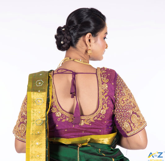 Fancy Blouses with Unique Back Designs