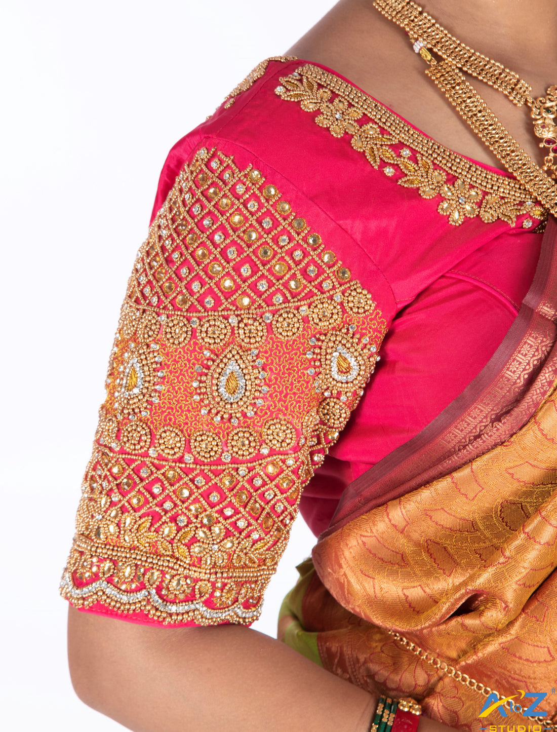 Magenta Bridal Blouse Designs: Bold, Beautiful, and Bridal-Ready | A to Z Studio