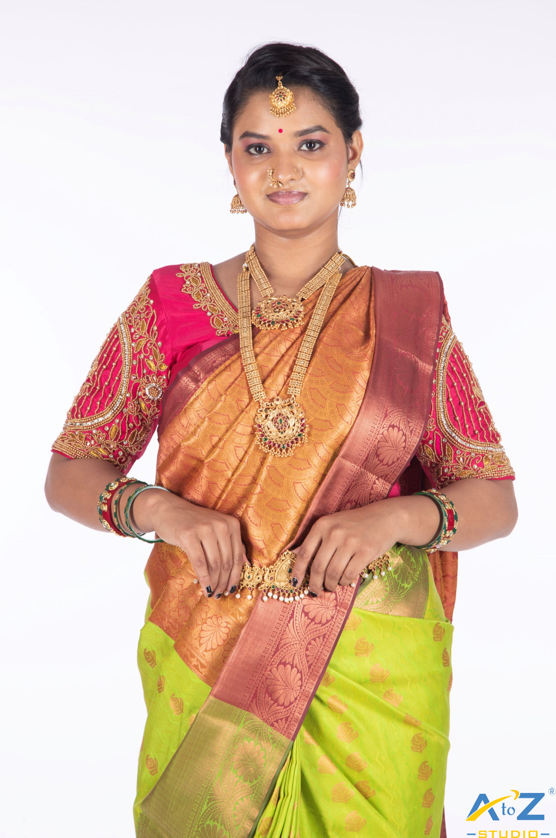 Fuchsia Bridal Blouse Designs: Vibrant, Chic, and Bridal-Ready | A to Z Studio