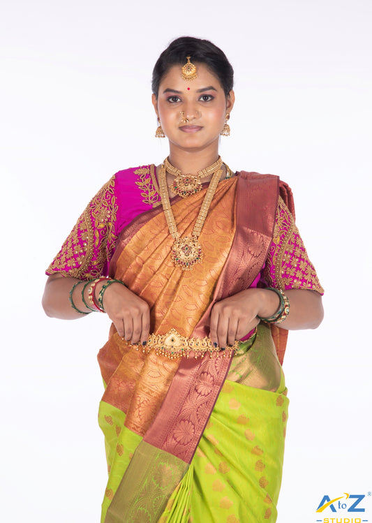 Bright Pink Bridal Blouse Designs: Vibrant, Elegant, and Bridal-Ready | A to Z Studio