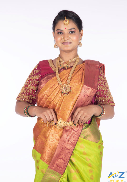 Timeless Majesty: Maroon Bridal Blouse Design by A to Z Studio