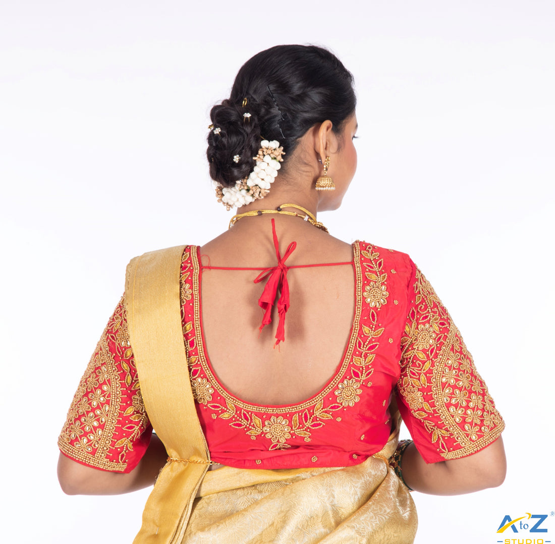 Blood Red Bridal Blouse Designs: Bold, Regal, and Unforgettable | A to Z Studio