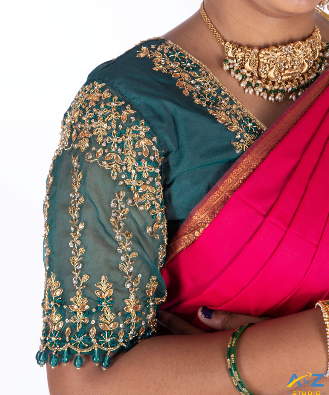 Dark Maroon Bridal Blouse Designs: Elegance Redefined | A to Z Studio