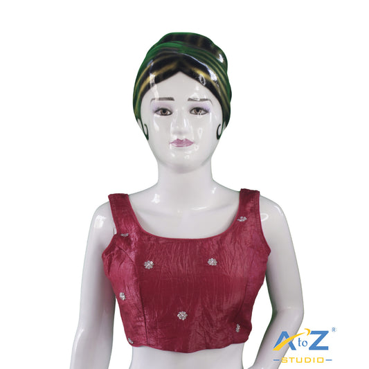 Crimson Red Gleam Silk Blouse